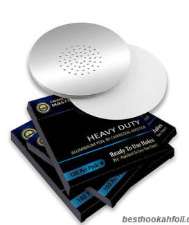 Hookah Aluminum Foil with Holes 100 Piece Heavy Duty Pre-Poked Foil Premium Quality Thick Aluminum 
